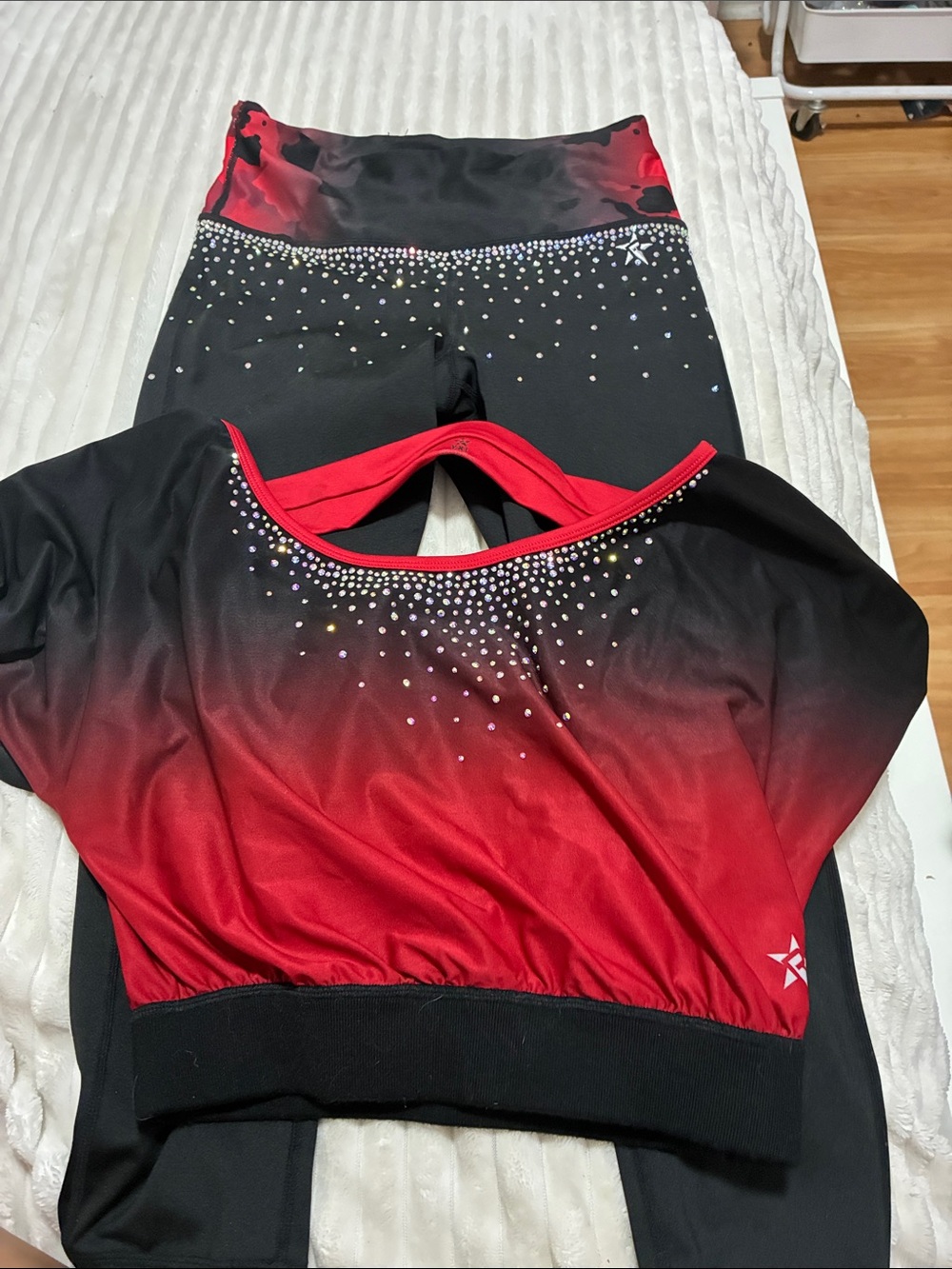 REBEL Red to Black Ombre Active Set with Crystal Accents